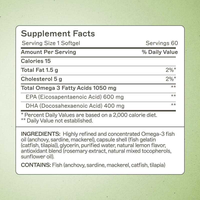 Amy Myers MD Complete Omega-3 Softgels – Fish Oil for Heart & Immune Support | 60 Softgels