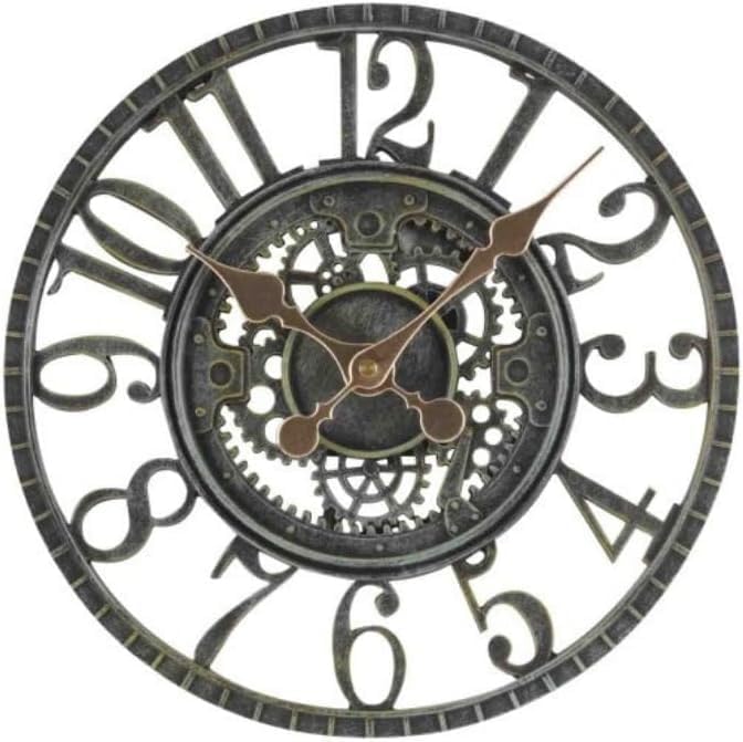 Vintage Open Face Outdoor Wall Clock 30cm Slate Effect