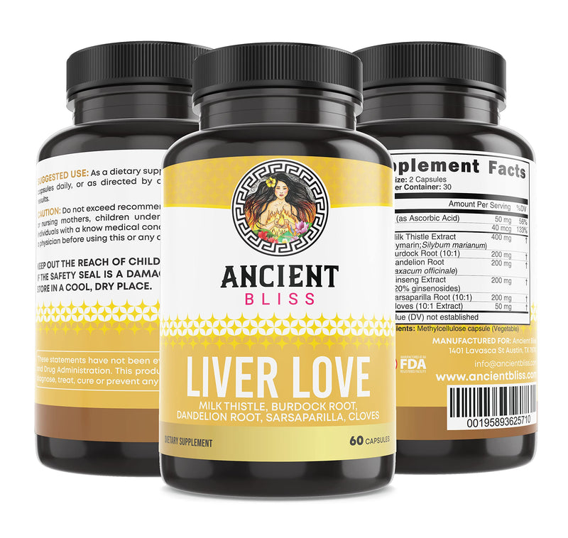 Ancient Bliss Liver Love – Natural Milk Thistle Detox & Liver Health
