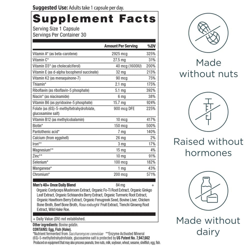 ANCIENT NUTRITION Men's 40+ 1-Day Multivitamin, 30 CT