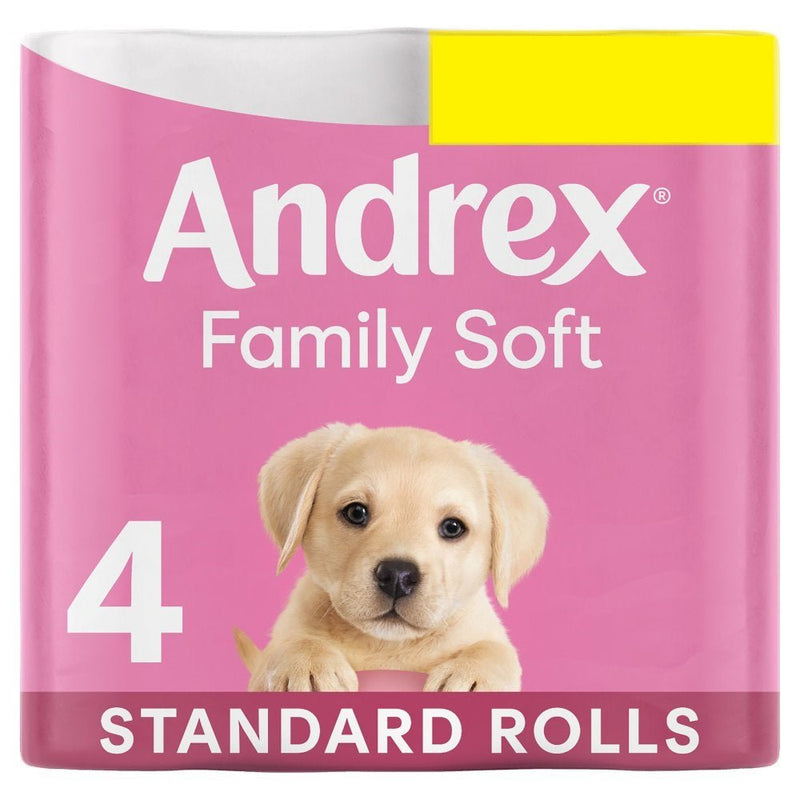 Andrex Family Soft Toilet Tissue Standard 4 Rolls PMP Packs of 5 x 4 Rolls (Total 20 Toilet Rolls)