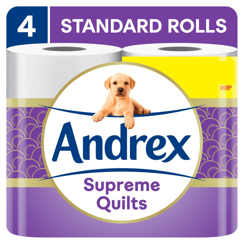Andrex Supreme Quilts Toilet Tissue Pack of 6 x 4 Rolls (Total 24 Toilet Rolls)