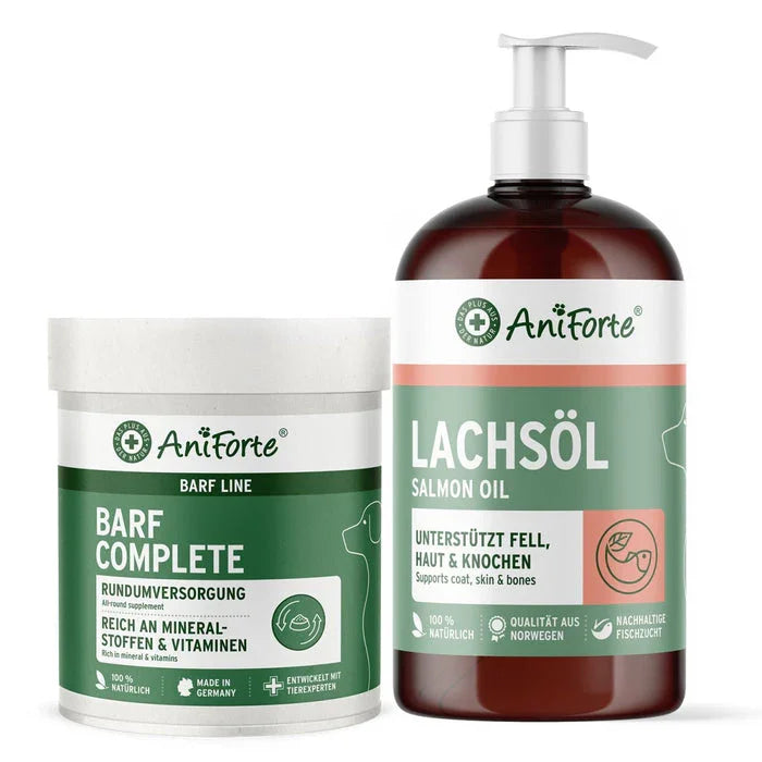 AniForte® Raw Feeding Bestsellers Bundle - Canine Complete (Formerly BARF Complete) with Salmon Oil 1 litre