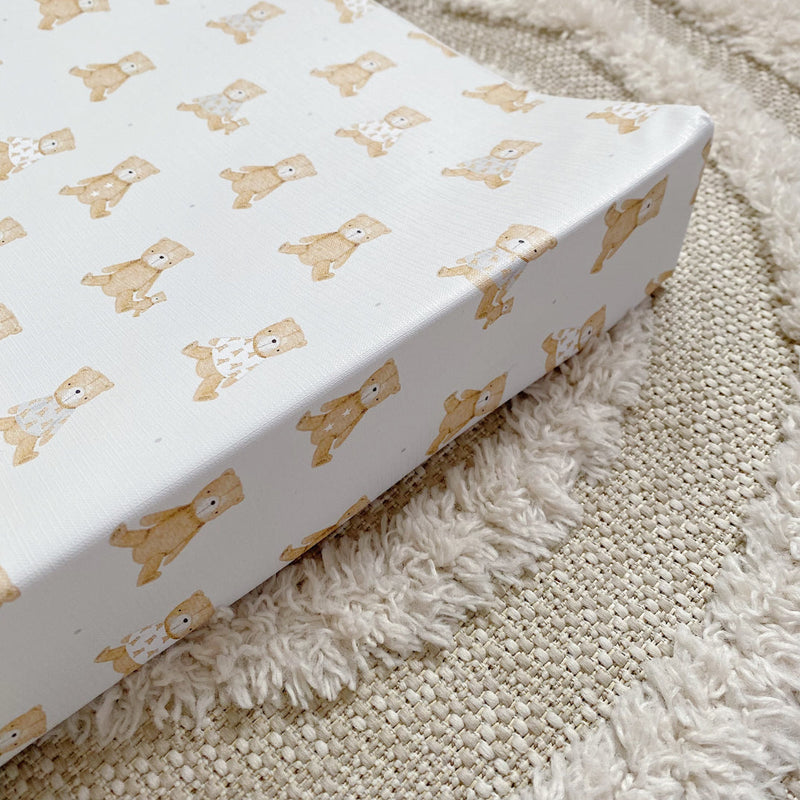 Anti-Roll Wedge Baby Changing Mat - Teddy Bears print