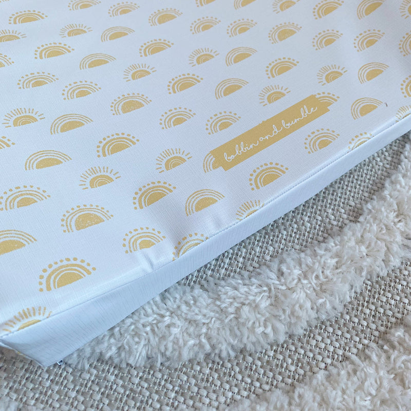 Anti-Roll Wedge Changing Mat - Boho Suns Print