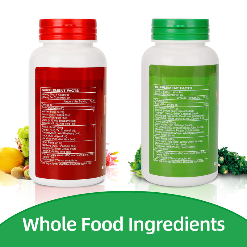 Fruit & Veggies Supplement – 2 Bottles (180 Vegetarian Capsules) | Balance of Natural
