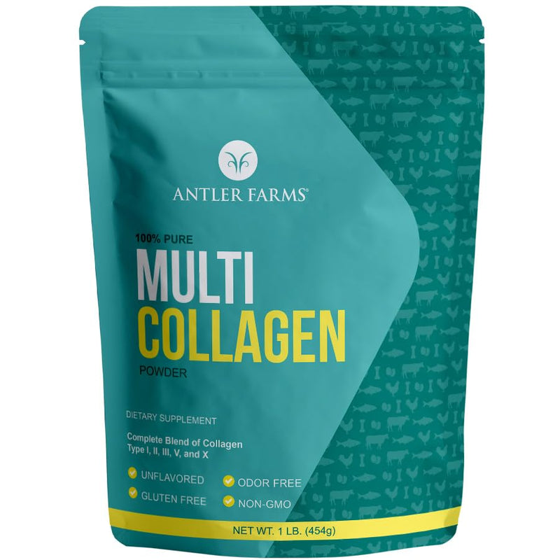 Antler Farms Multi Collagen Protein Powder – 5 Types (I, II, III, V, X) 1 lb