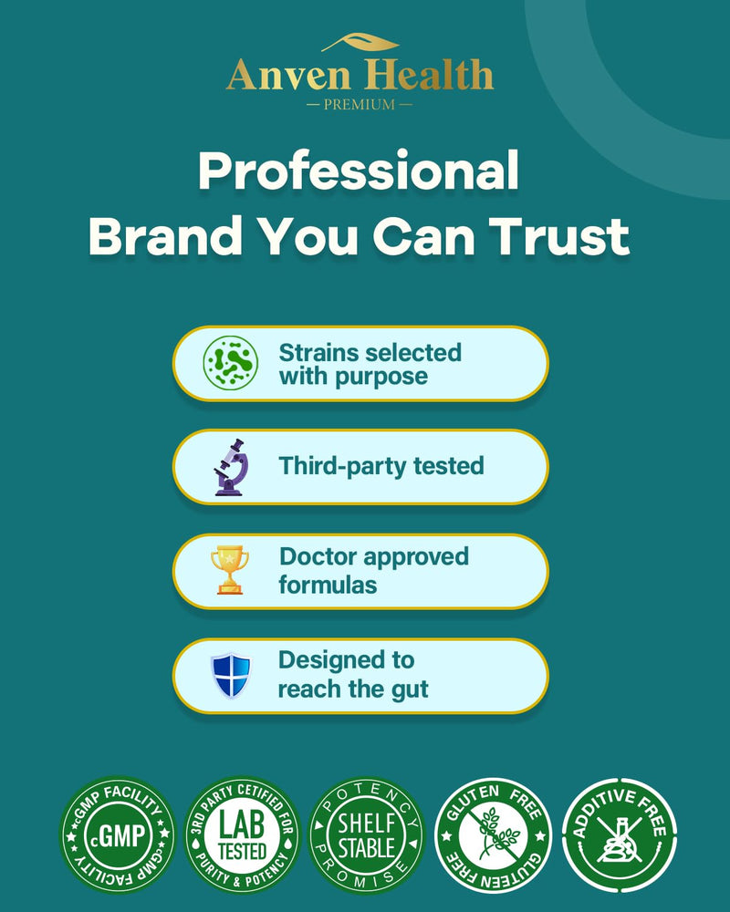 Anven Health GLP-1 Supplement — 100 Billion Akkermansia Probiotic & Prebiotic for Gut Health, Digestion & Metabolism
