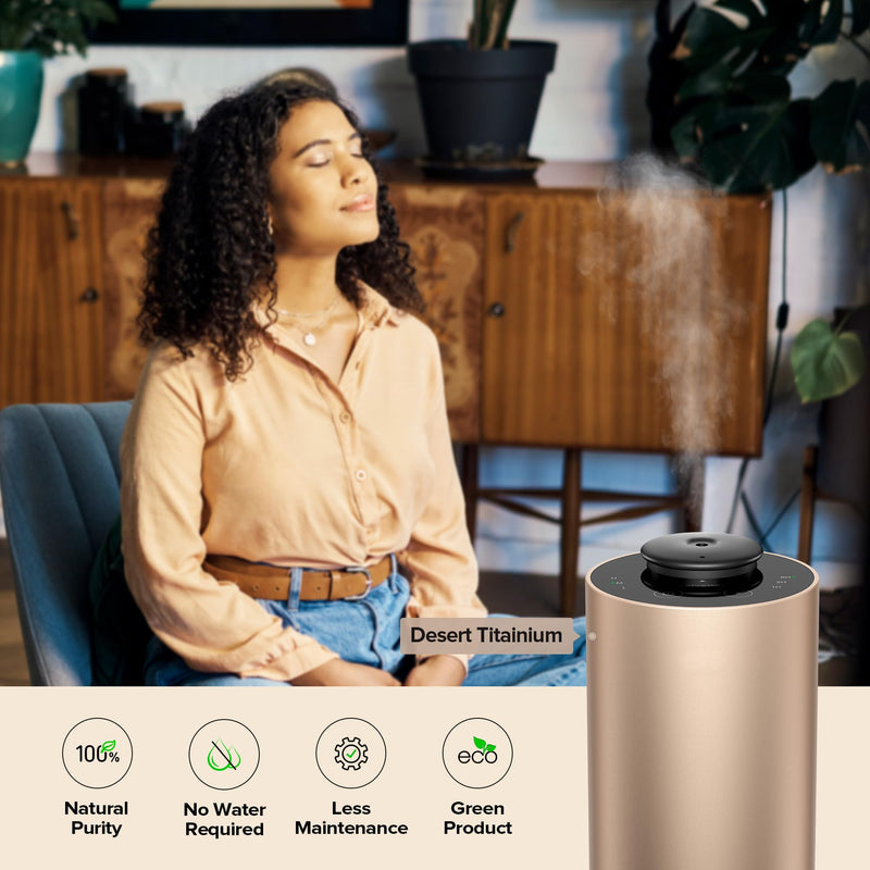 Waterless Essential Oil Diffuser – ANX Desert Titanium, 3 Mist Levels & 4 Timers