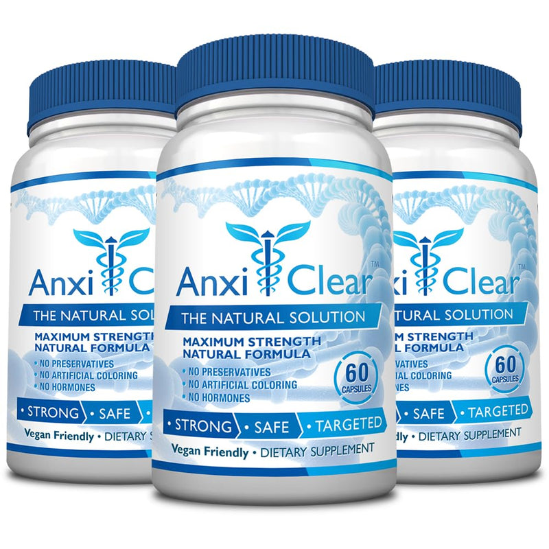 AnxiClear 3-Month Supply — Mood Support, Calm Mind, Serotonin Boost | Made in USA
