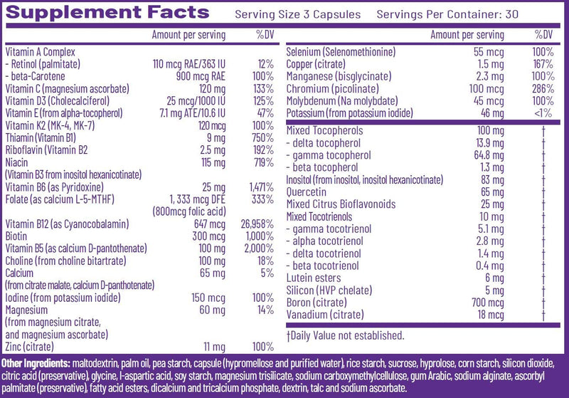 AOR Multi Basics 3: Essential Multivitamin & Mineral Supplement (USA Label)