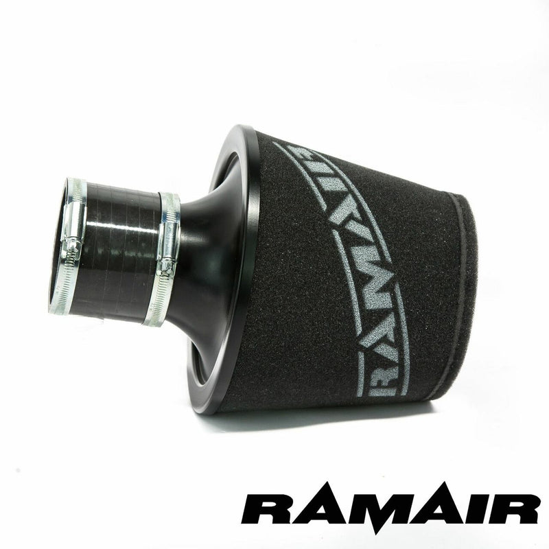 JS-070-BK-KIT - 70mm OD Neck - Black Large Aluminium Base Cone Filter With Silicone Coupler- Universal