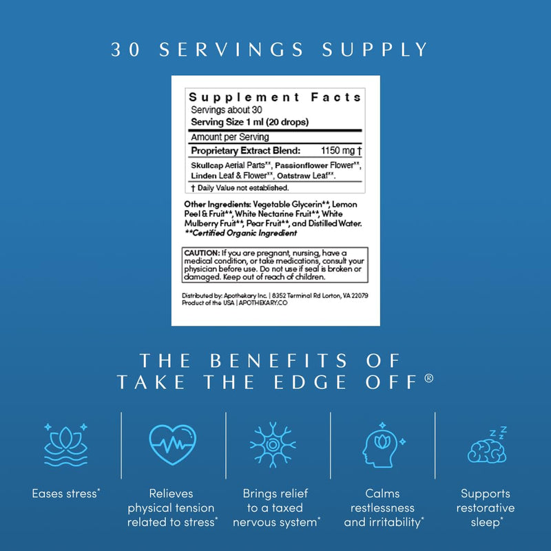 Apothékary Take The Edge Off – Alcohol-Free Stress Support Drops