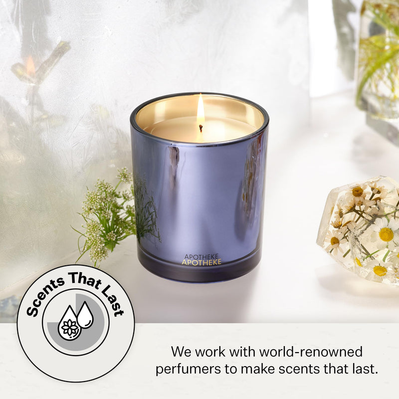 Apotheke Cardamom Chestnut Soy Candle | 10.5 oz Blue Jar - Non-Toxic