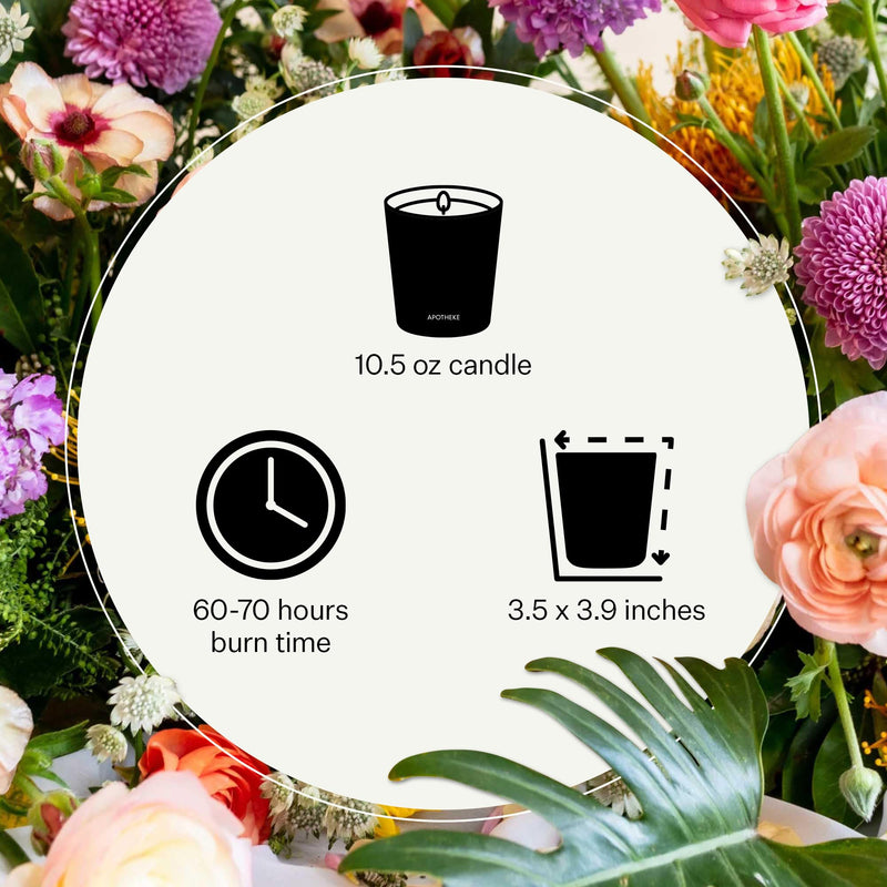 APOTHEKE Verdant Garden 10.5 oz Soy Candle | Cedarwood, Fig, Jasmine, Coconut