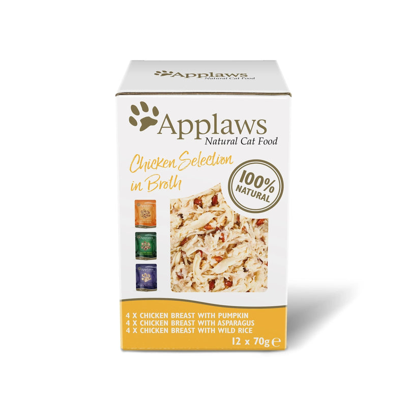 Applaws Cat Chicken Selection in Broth Pouches 12 × 70g