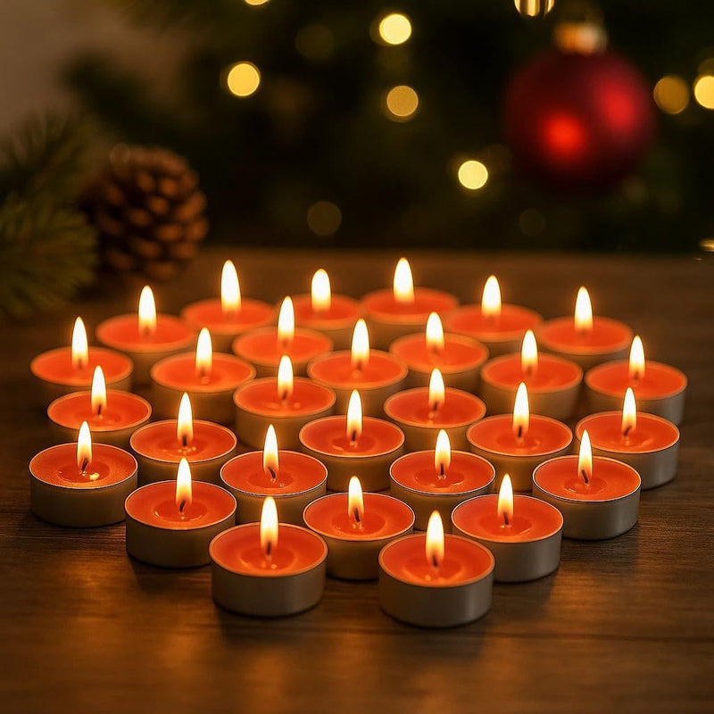 Apple Spiced Scented Tea Light Candles 4 Hour Burn Pack of 25