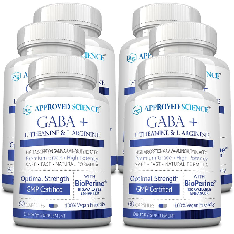 Approved Science GABA+ | Calm, Sleep & Mood Support | 600mg GABA + L-Theanine | 360 Vegan Capsules
