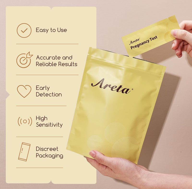 Areta Pregnancy Test Strips: 50-Pack HCG Tests for Early Detection - Highly Accurate & Rapid Results
