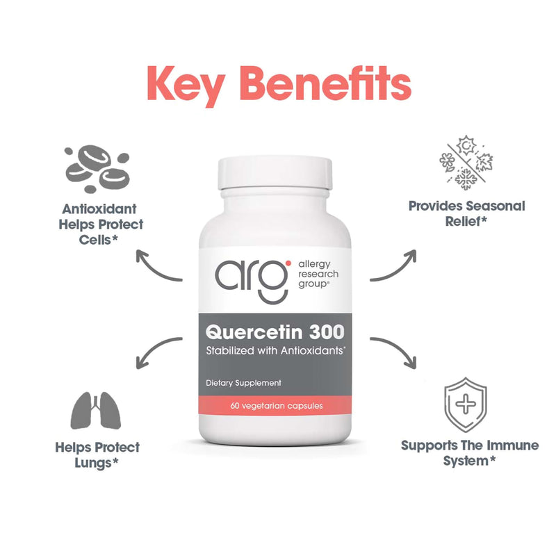 Quercetin 300 by Allergy Research Group – Immune Support, Vegetarian (60 Count)