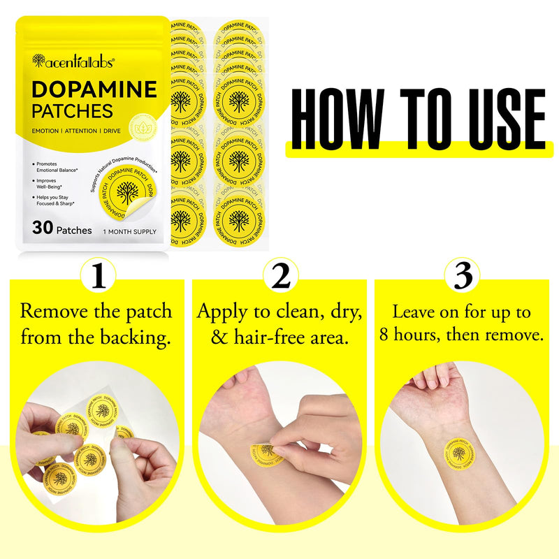 Arkture Dopamine Patches – Mood & Positivity Support | Plant-Based, 30 Vegan Patches