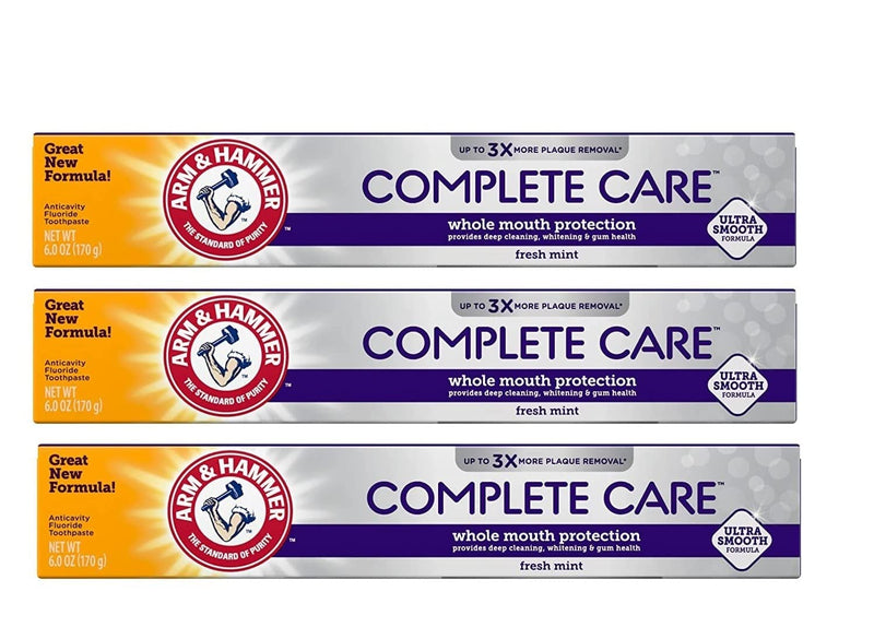 ARM & HAMMER Complete Care Fluoride Toothpaste – Fresh Mint, 6 oz Pack of 3
