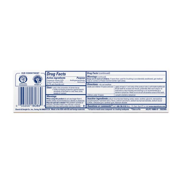 Arm & Hammer Sensitive Teeth & Gums Toothpaste - Mint Flavor (4.5 oz, Pack of 3)