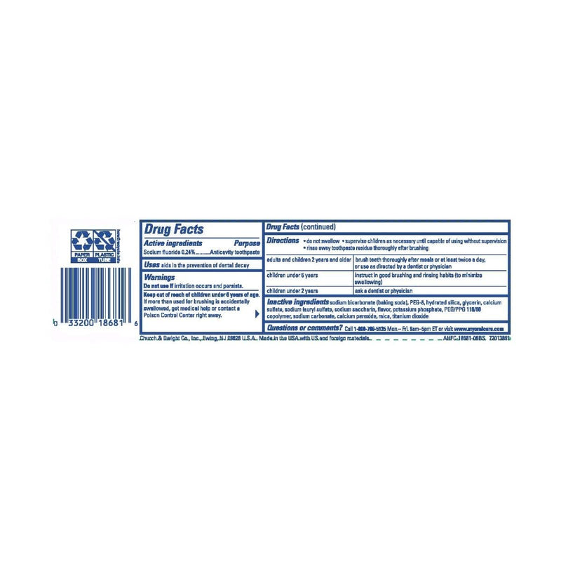 Arm & Hammer Truly Radiant Whitening & Enamel Strengthening Toothpaste Fresh Mint 4.3oz - 2 Pack