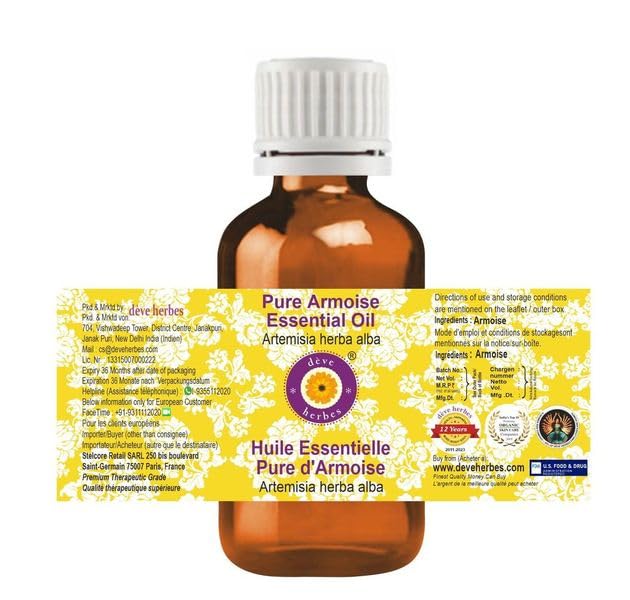dève herbes Armoise Essential Oil (Artemisia herba alba) - 15ml Pure, Steam Distilled