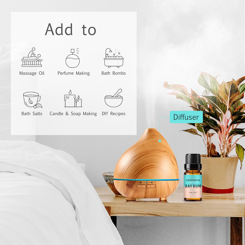 AROPERIMA Bay Rum Fragrance Oil - Premium 10ml for Diffusers, Candles & Soaps