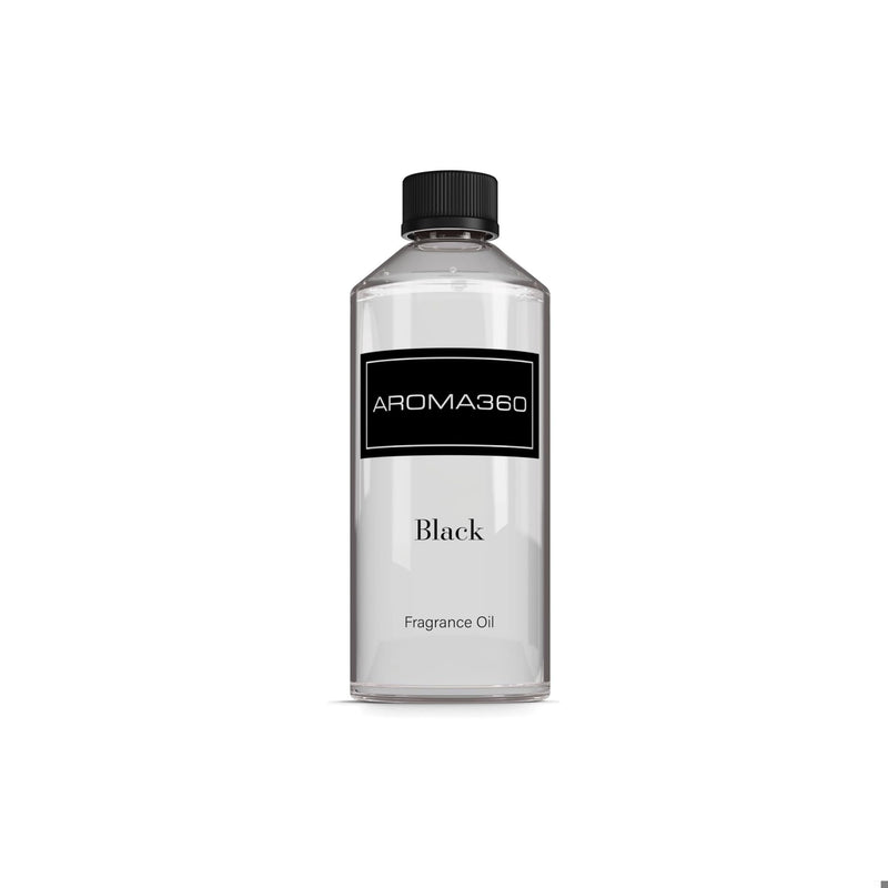 Aroma360 Black Diffuser Oil Blend | Luxury Essential Aromatherapy for Reed Diffusers | Sage, Tiaré Flower & Saffron | 16.9 oz (500 mL)