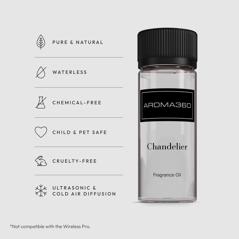Aroma360 Chandelier Fragrance Oil Blend – Luxury Diffuser Oil, Bergamot, Sandalwood & Saffron (50ml)