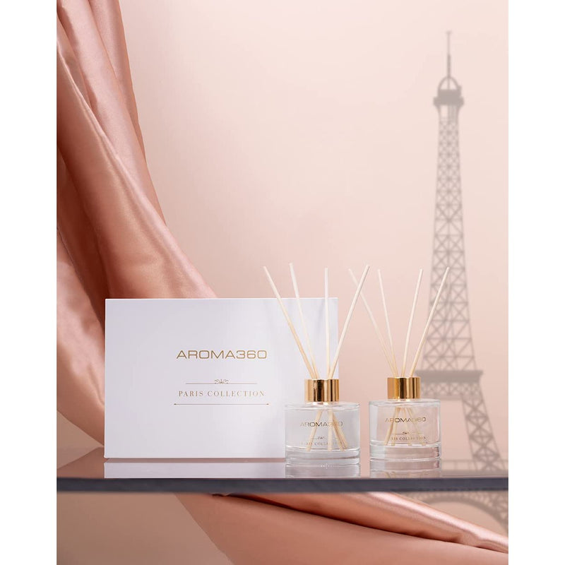 Aroma360 Dream On Paris Collection Reed Diffuser Duo – Luxury Aromatherapy Diffusers