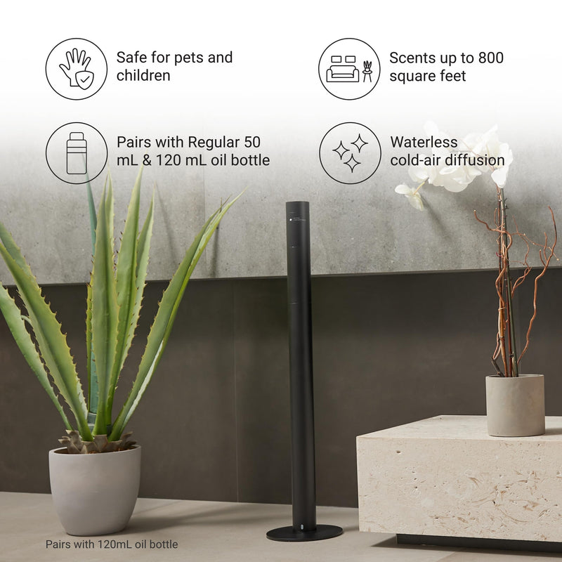 Hotel Collection Tower Scent Diffuser by Aroma360 — Remote, Waterless Diffusion, Up to 800 sq ft