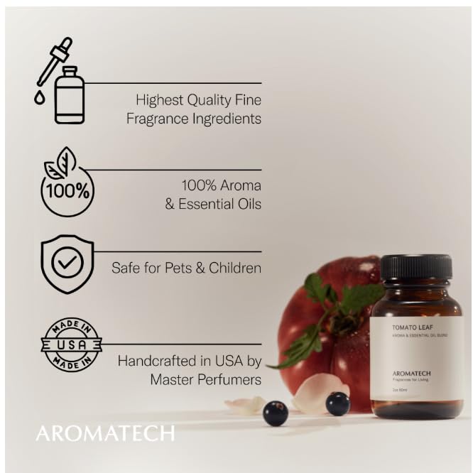 AromaTech Tomato Leaf Essential Oils - for Aroma Oil Scent Diffusers (10 mL, Tomato Leaf)