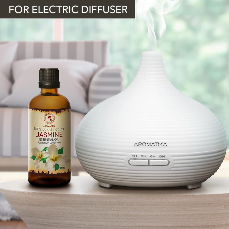 Jasmine Essential Oil 3.4 fl oz | Jasminum Officinale | Aromatherapy & Skincare | AROMATIKA