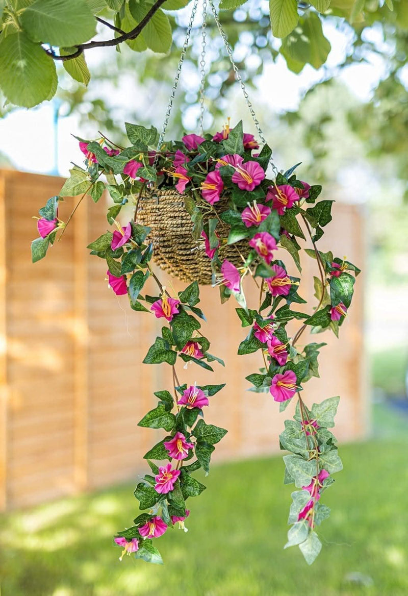 Artificial Pink Floral Hanging Basket with Trailing Flowers