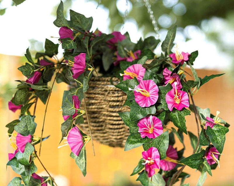 Artificial Pink Floral Hanging Basket with Trailing Flowers