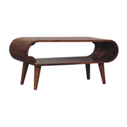 Artisan Furniture Solid Wood Amaya Nordic Style Honey Caramel Coffee Table, 1 Open Slot, Brown - InStock