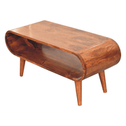 Artisan Furniture Solid Wood Amaya Nordic Style Honey Caramel Coffee Table, 1 Open Slot, Brown - InStock