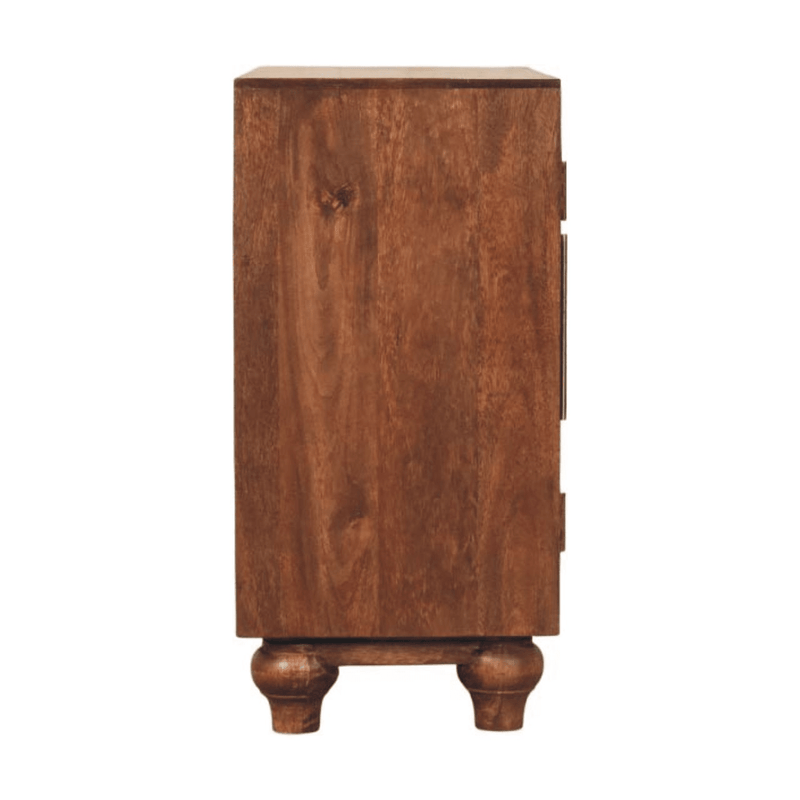 Artisan Furniture Solid Wood Arco Groove Sideboard, 2 Doors, 2 Shelves, Brown - InStock