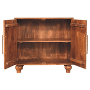 Artisan Furniture Solid Wood Arco Groove Sideboard, 2 Doors, 2 Shelves, Brown - InStock