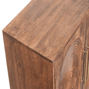 Artisan Furniture Solid Wood Arco Groove Sideboard, 2 Doors, 2 Shelves, Brown - InStock