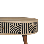 Artisan Furniture Solid Wood Edessa Bone Inlay Coffee Table, 2 Drawers, Brown - InStock