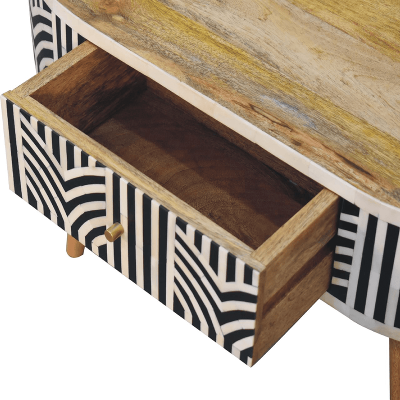 Artisan Furniture Solid Wood Edessa Bone Inlay Coffee Table, 2 Drawers, Brown - InStock