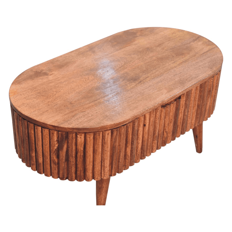 Artisan Furniture Solid Wood Honey Caramel Mokka Coffee Table, Storage Box, Brown - InStock