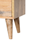 Artisan Furniture Solid Wood Oak-ish Bedside, Brown, 2 Drawers - InStock
