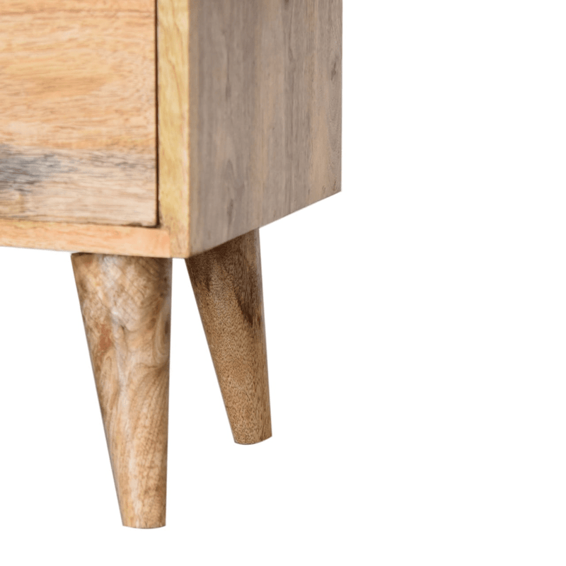 Artisan Furniture Solid Wood Oak-ish Bedside, Brown, 2 Drawers - InStock