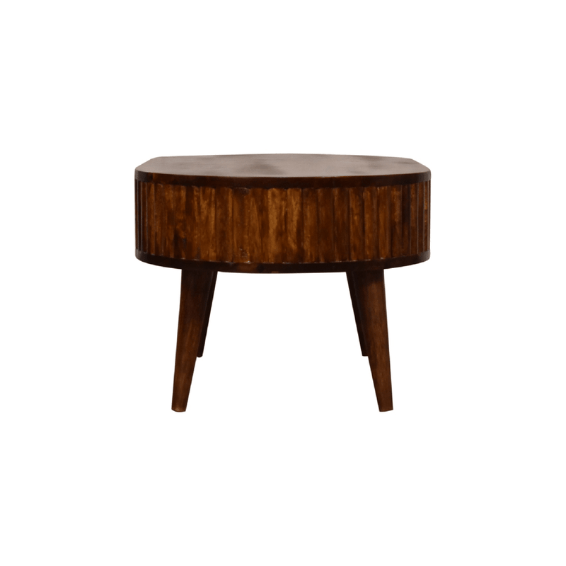 Artisan Furniture Solid Wood Stripe Chestnut Coffee Table, 2 Drawers, Dark Brown - InStock