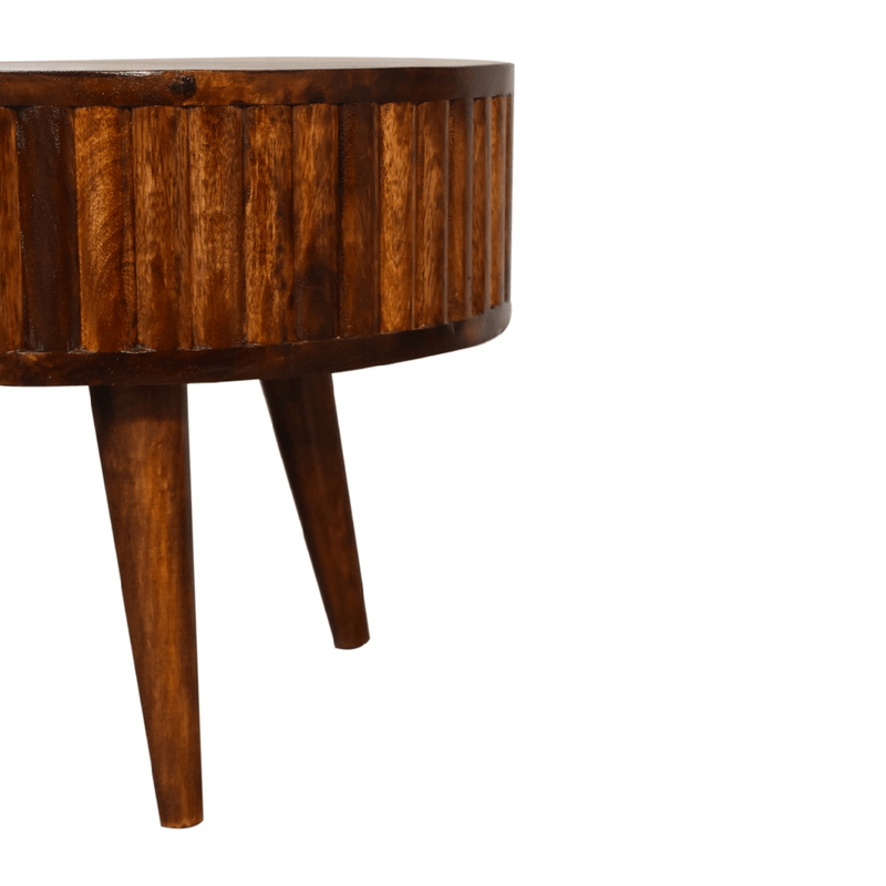 Artisan Furniture Solid Wood Stripe Chestnut Coffee Table, 2 Drawers, Dark Brown - InStock